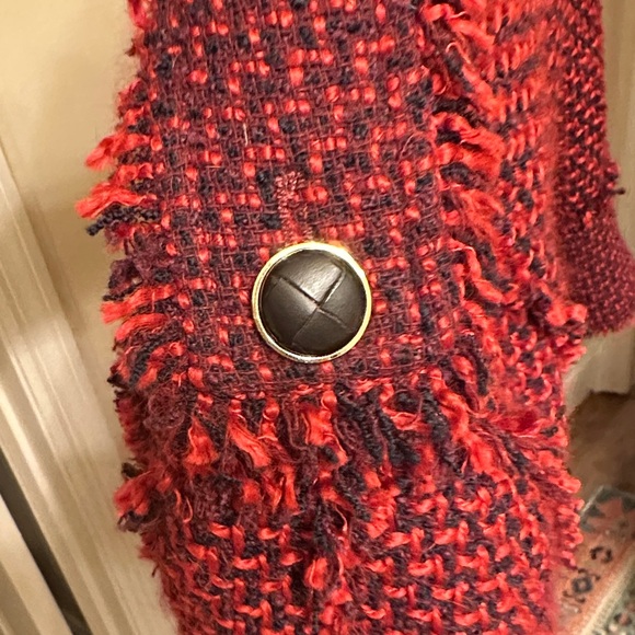 Tory Burch Burgundy Tweed Jacket - Picture 10 of 11